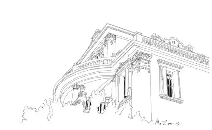 《线描鼓浪屿》画集,用线描式的简洁画法来表达建筑之初的那份纯净.