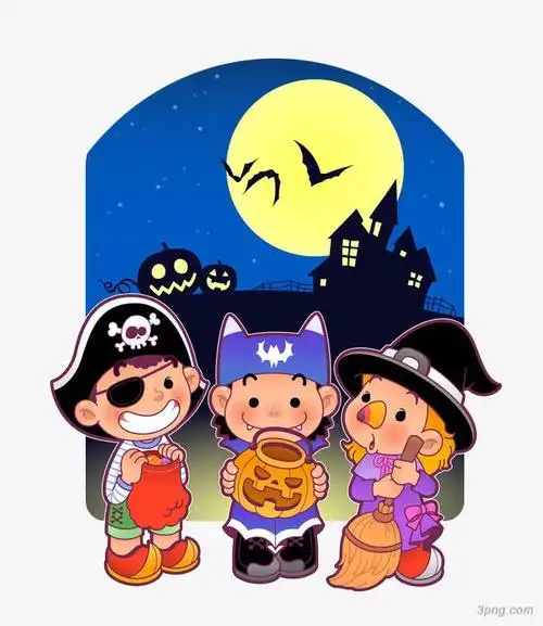 万圣节角色可爱卡通png素材透明免抠图片-节日元素