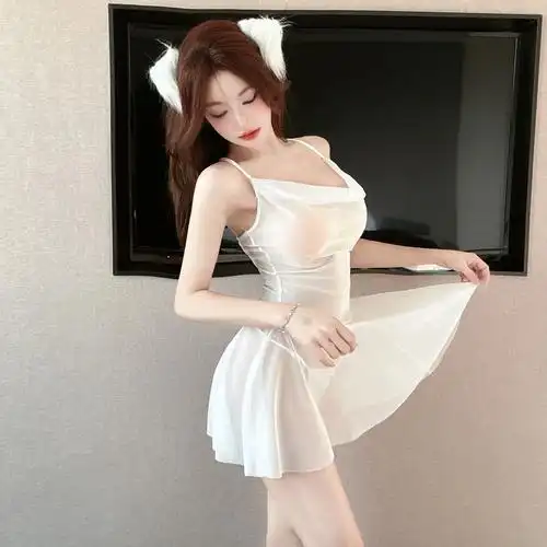 mm372欧美东南亚外贸批发2024女装性感网纱低胸透视打底连衣裙潮