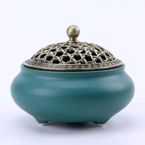 不上架古风三足陶瓷炉四色可选家用室内沉香檀香炉熏香炉创意小香炉盘