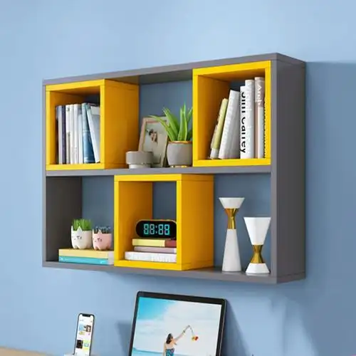 新款创意简约隔板吊柜墙上法耐壁挂墙壁书儿童架书柜简易储物架视频