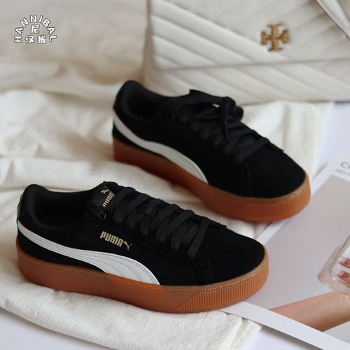 彪马puma vikky platform蕾哈娜黑色黑棕厚底松糕鞋 女板鞋363287