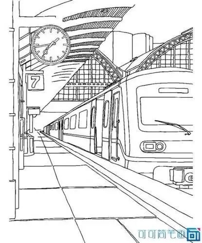 火车站简笔画幼儿