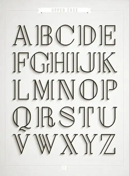 一组线条优美的英文字体及数字符号设计