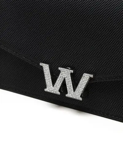 alexanderwang logo 缀饰翻盖斜挎包