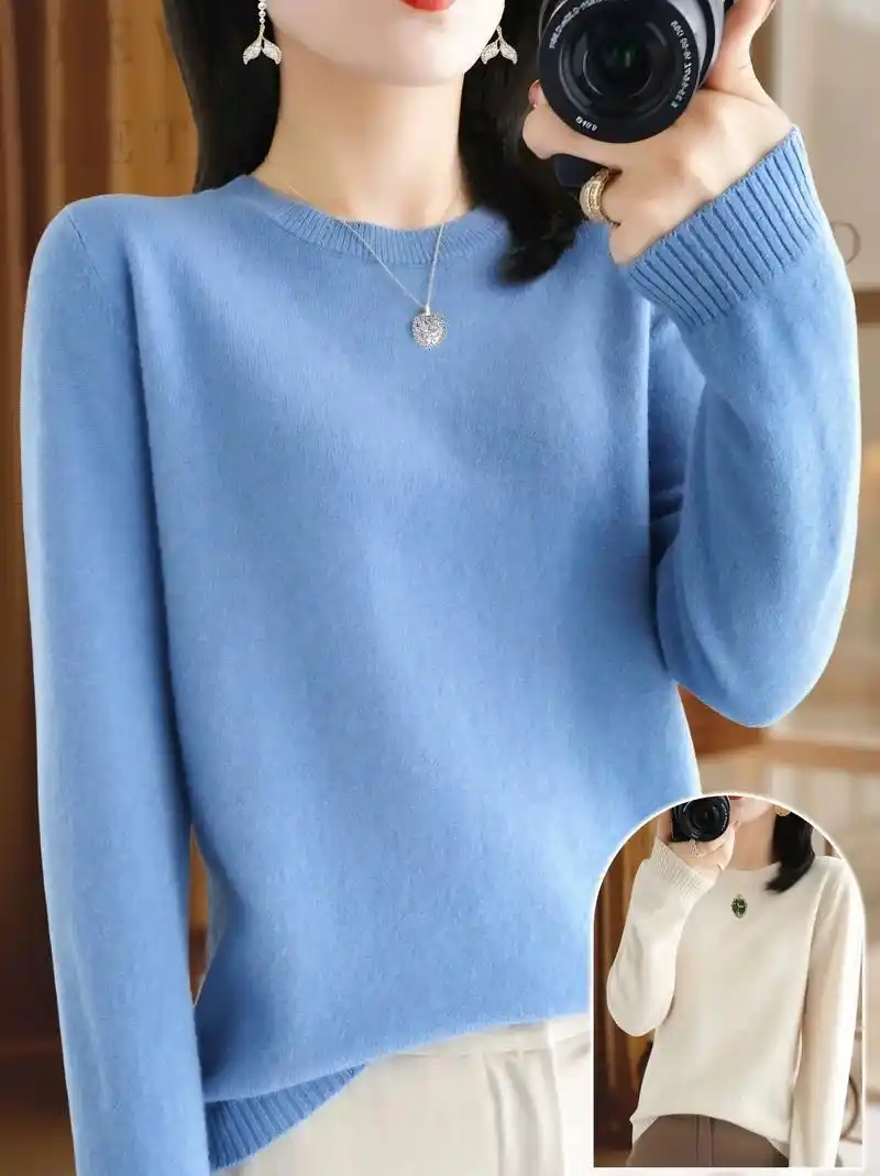 春款毛衣来啦~软糯风低领毛衣,真的是宽松休闲打底的不二之选! - 抖音