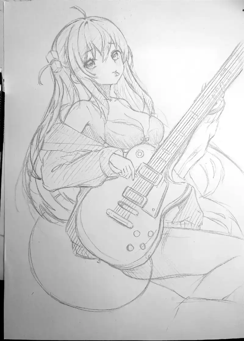 简简单单又是一张  #临摹 #手绘 #孤独摇滚 #波奇酱  - 抖音