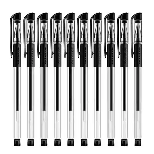 得力中性笔黑色水笔签字笔碳素笔学生用文具用品蓝黑笔办公签名笔水性