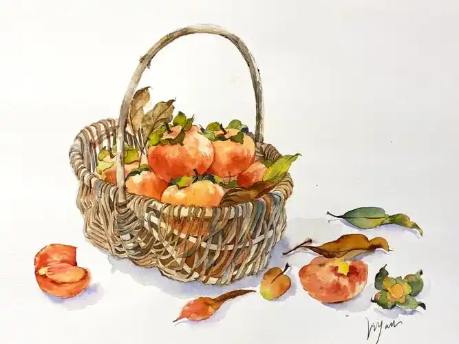 这框柿子画的大家都馋了