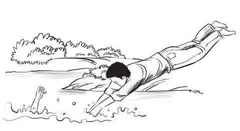 溺水后的人简笔画