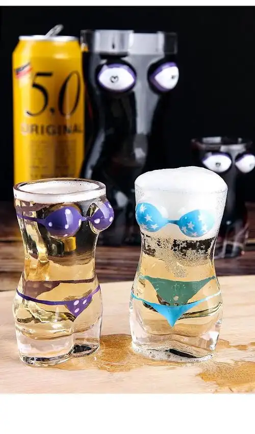 马卖啤酒 抖音啤酒杯恶搞创意水杯大号人体超大扎啤杯水晶玻璃杯男人
