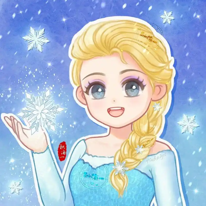 艾莎女王|冰雪奇缘 迪士尼公主 可爱头像 画的q版的艾莎女王,喜欢吗?