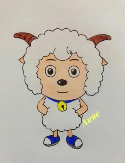 彩铅画喜羊羊步骤图