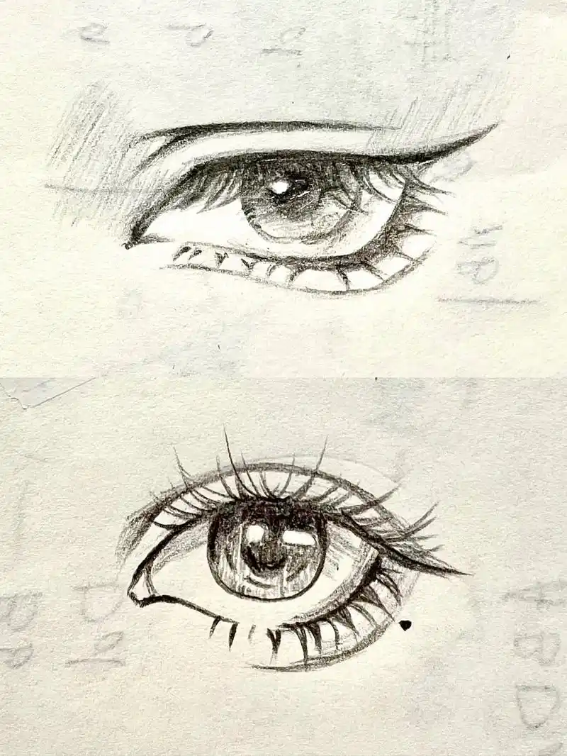 草稿纸摸鱼|一些眼睛的简笔画98 来自一名痛苦的大学生,考试 - 抖音