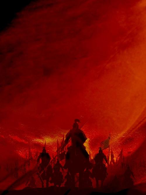 红色黄昏落日招聘招兵买马战争背景素材