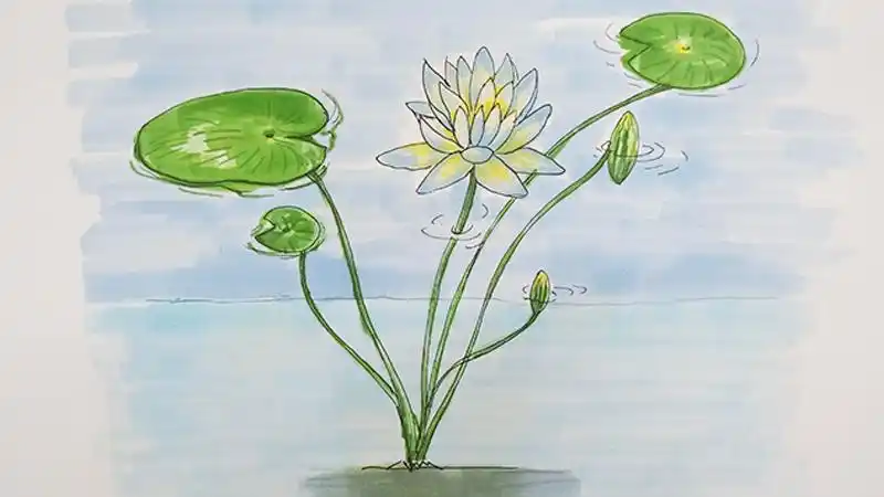 睡莲简笔画步骤