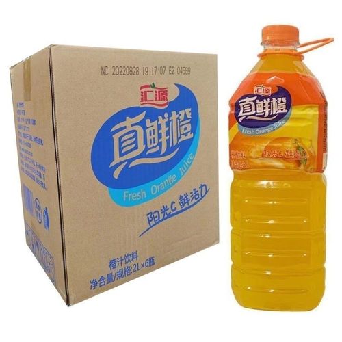 汇源果汁2升橙汁真鲜橙橙汁饮料聚餐婚宴必备2瓶包邮