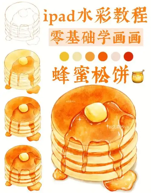 ipad水彩教程蜂蜜松饼笔刷过程