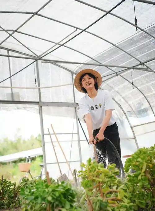 孙俪承包大棚种菜曝光:化身农夫干活,种菜好有趣_视频_工作_网友