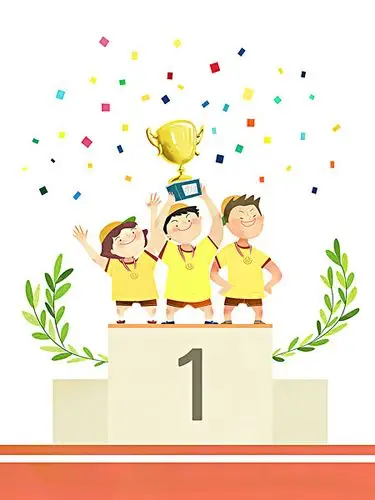 微笑,冠军,姿势,战利品,学校,运动会