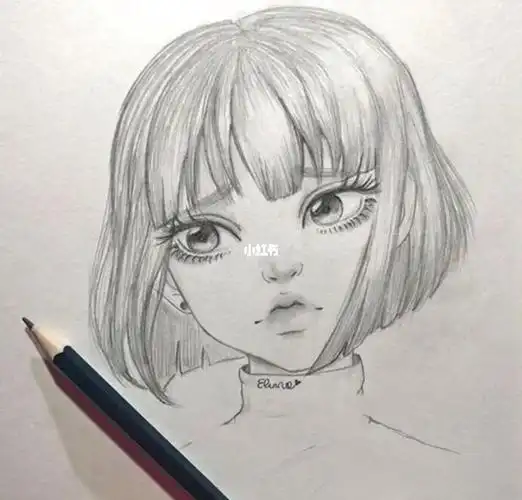 少女脸铅笔画