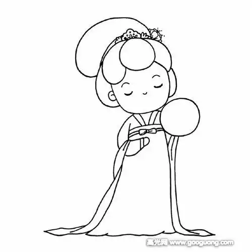 唐朝美女简笔画画全身
