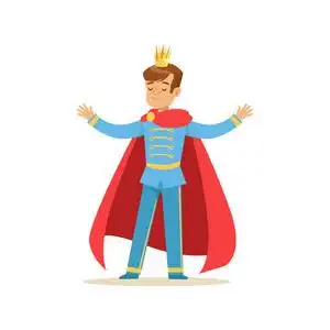 王国男孩可爱的男孩王子在金色的王冠照片