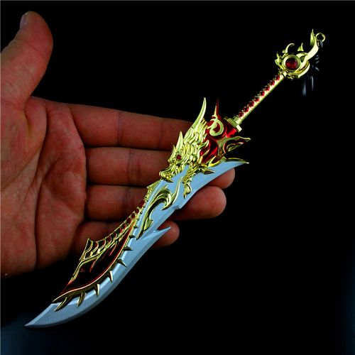 穿越枪战王者火线手游青龙偃月刀斩神刀英雄武器游戏实物周边