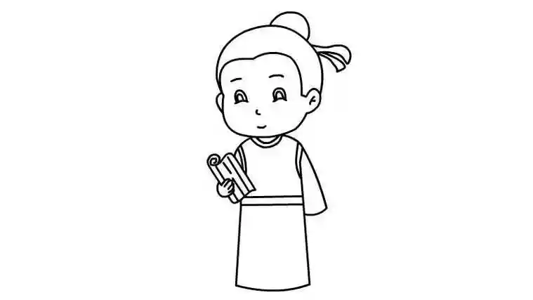 古人看书简笔画