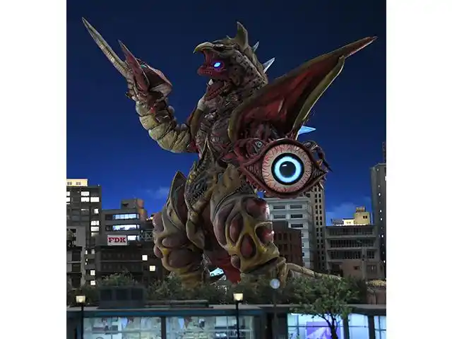 加恩q初登场于《盖亚奥特曼》第6话,突然出现在大山里面的大眼球,吸收