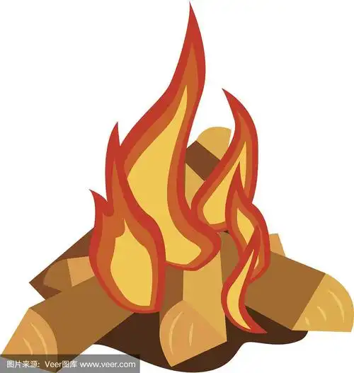 大篝火,绘画插图,矢量,分离着色,火焰图案