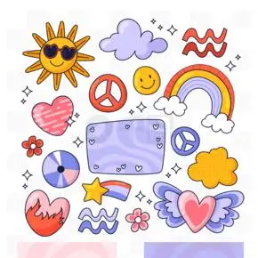 夏日元素可爱卡通贴纸