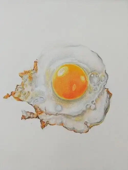 苏怡华女士的彩铅煎蛋步骤分解