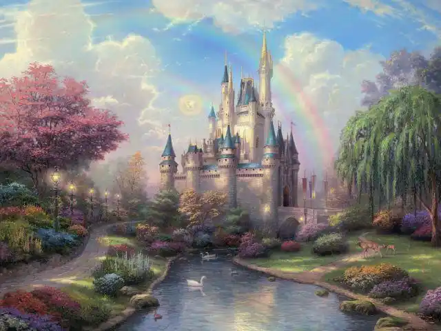 油画唯美童话世界城堡手绘高清桌面壁纸