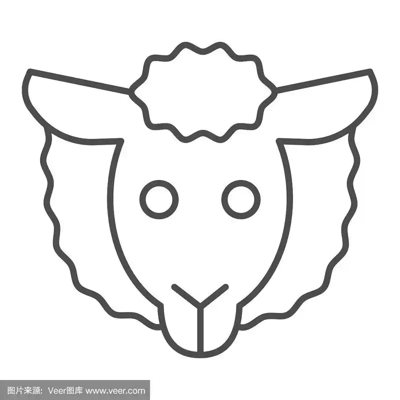 羊头细线图标小羊脸