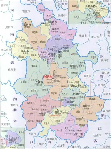 安徽行政区划简图_行政简图地图库_地图窝