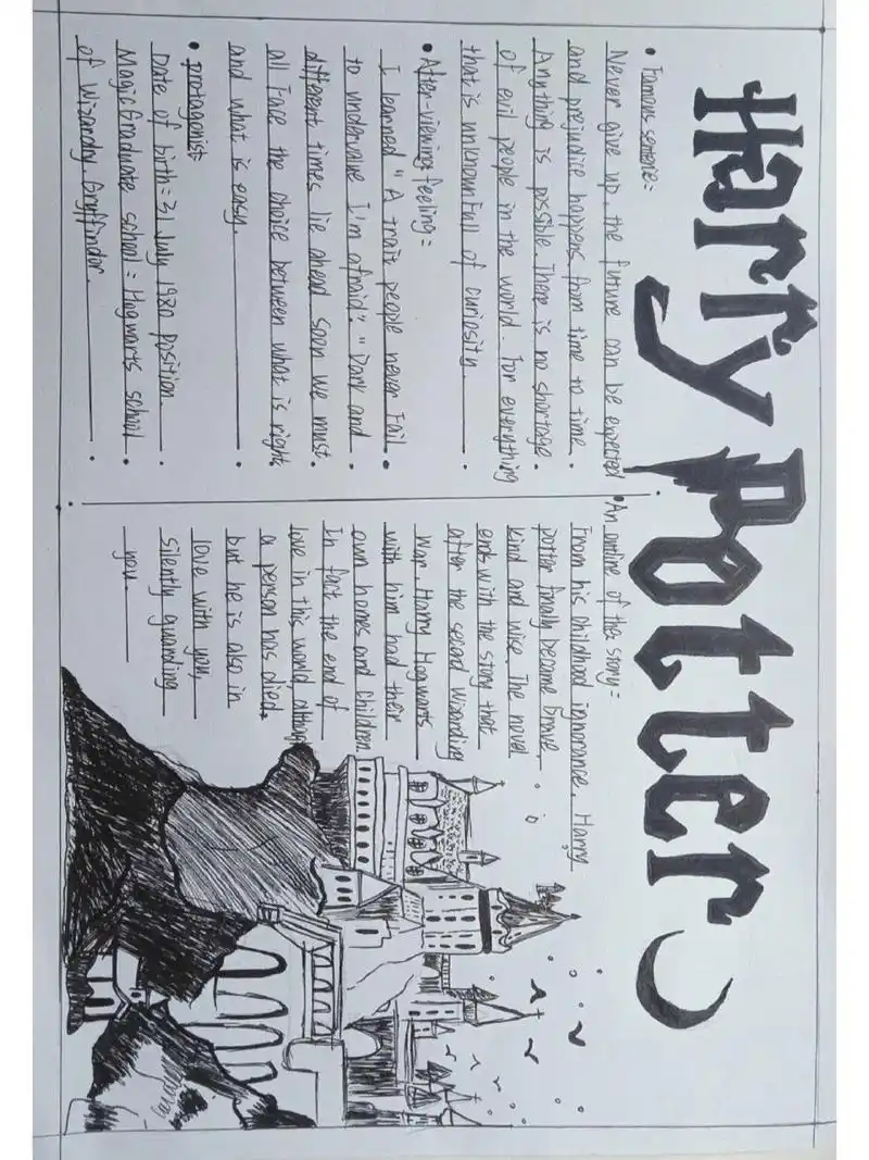 哈利波特手抄报来咯 哈利波特手抄报来噜!