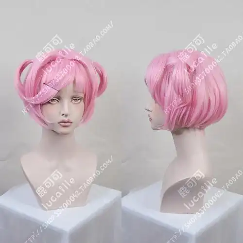 糖果粉色短发假发小辫子心跳夏树文学部