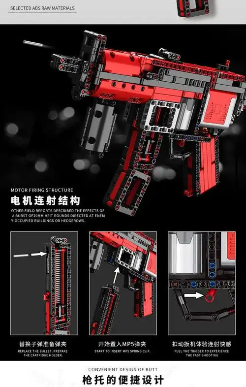 乐高lego枪awm连发射绝地求生拼装玩具男孩98k吃鸡积木高难度10岁p90