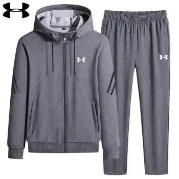 安德玛(under armour)ua运动服套装男士秋冬休闲连帽开衫外套男款健身