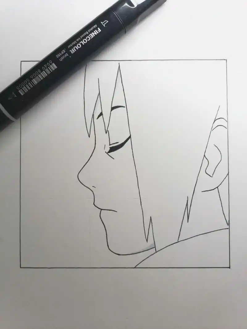 鼬教程 #手绘教程# #火影忍者# #鼬# 真的很简单