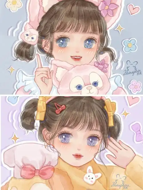 78迪士尼闺蜜头像玲娜贝儿可琦安q版头像