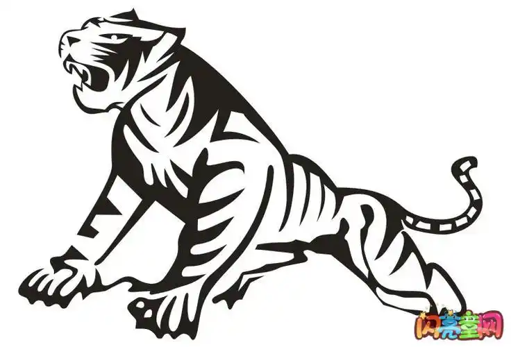 凶猛的老虎简笔画图片