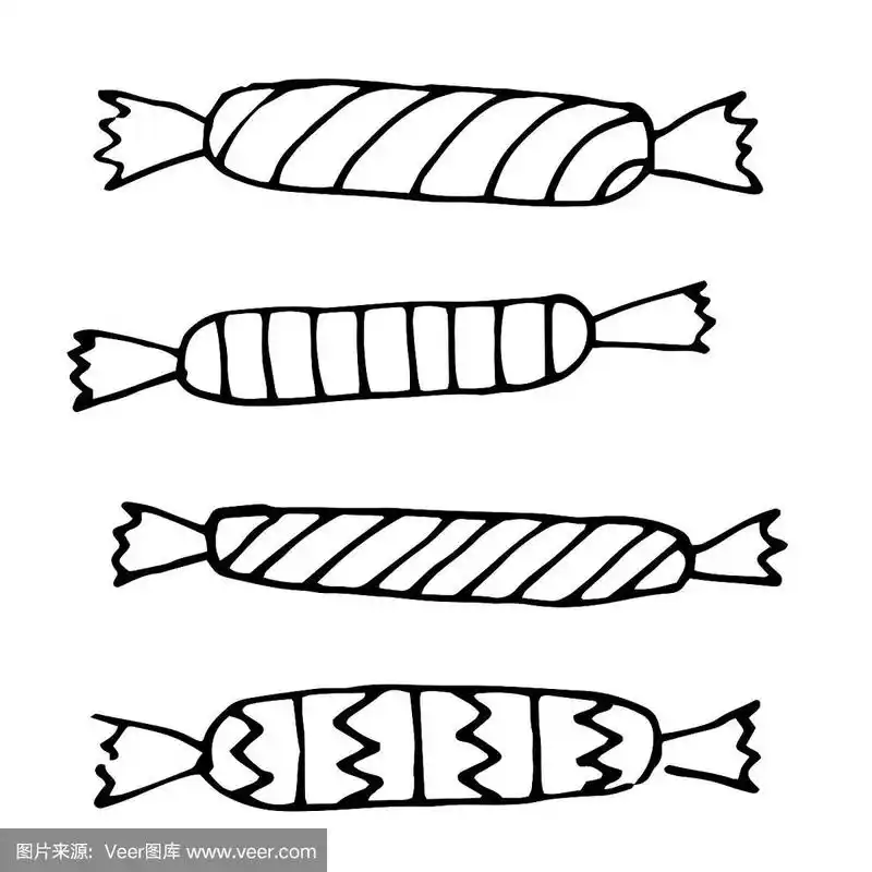 糖果涂鸦画线艺术矢量