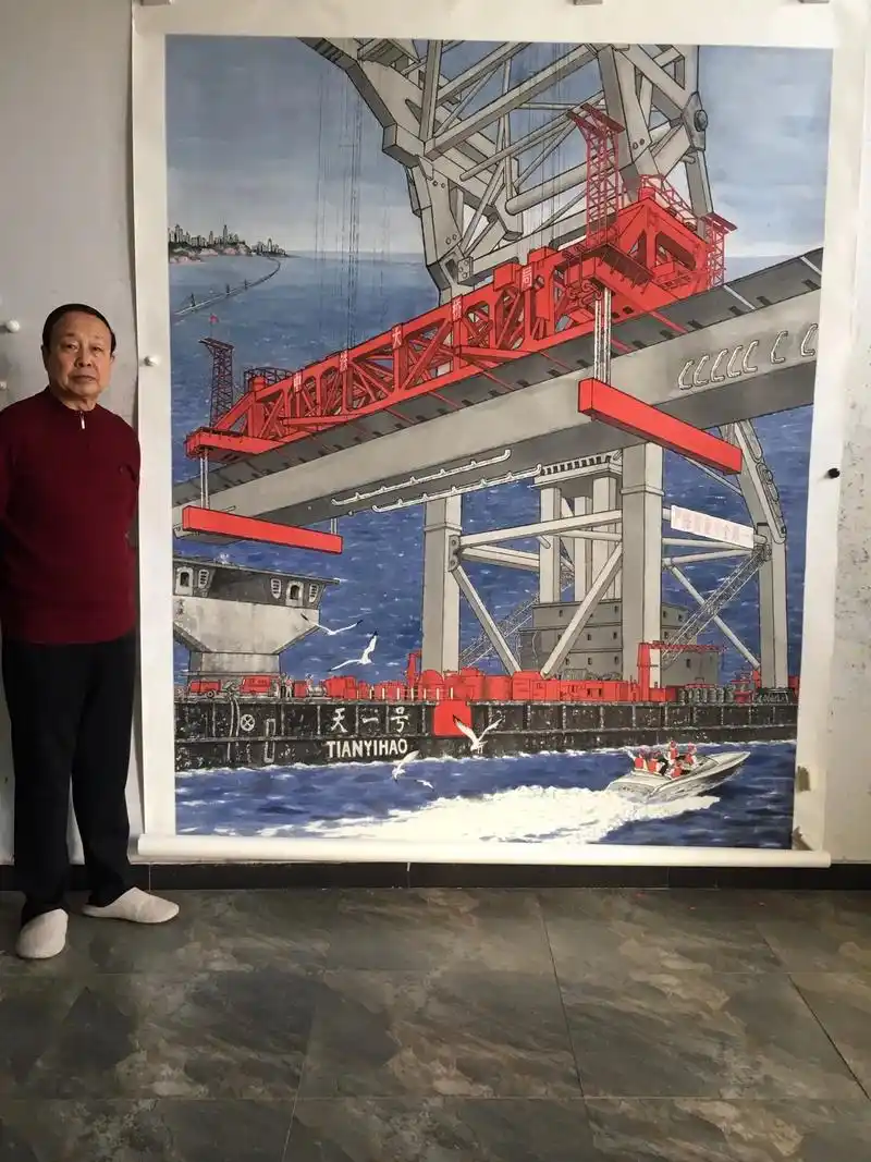 港珠澳大桥完工#原创作品 #港珠澳大桥 #爱国主题绘画 #抖 - 抖音