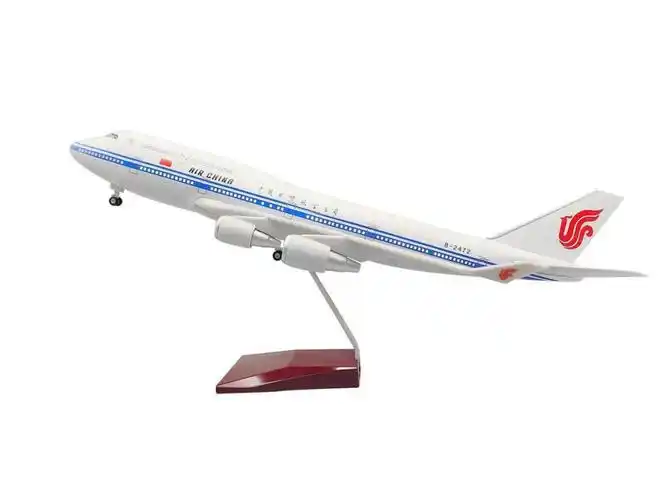 波音747中国航空带灯光起落架仿真民航飞机模型客机航模摆件47厘米无