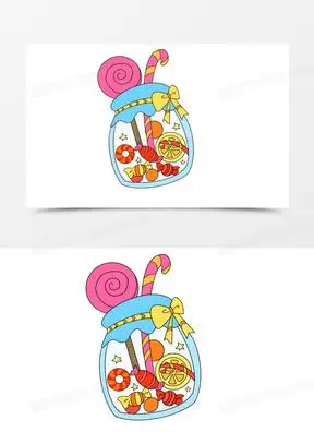 卡通糖果罐免抠素材