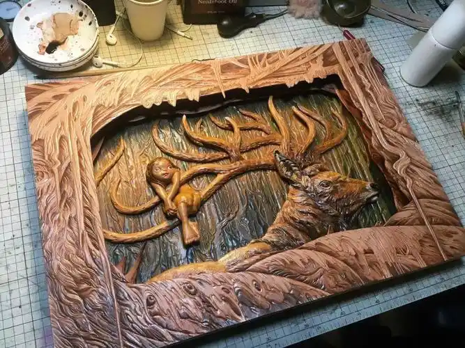 手工  #艺术  #创作  #皮雕  #手工皮雕  #皮塑  #皮具塑形  #浮