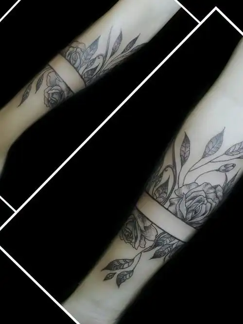 小臂点刺玫瑰_纹身图案手稿图片_龙啸堂的纹身作品集