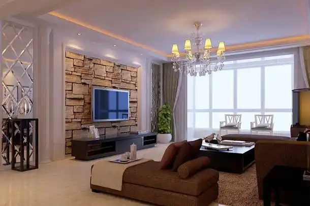 电视背景墙现代客厅装修效果图